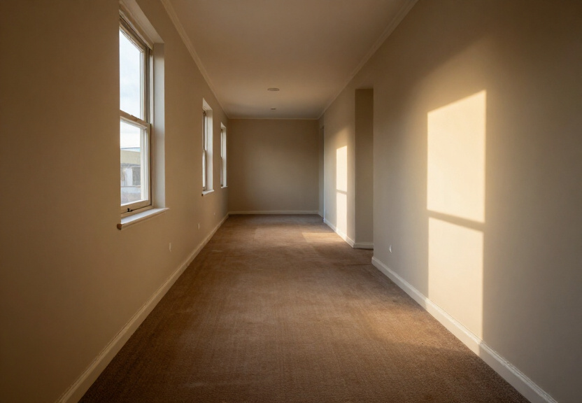 Dry, clean living room in a Kingsford apartment after water damage restoration